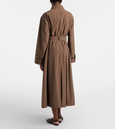 Rohe Checked Belted Coat In Brown