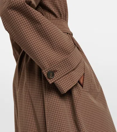 Rohe Checked Belted Coat In Brown