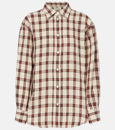 Rohe Oversized Checked Linen Shirt In Multi