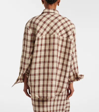 Rohe Oversized Checked Linen Shirt In Multi