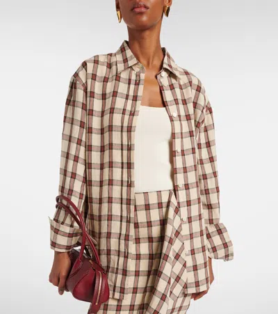 Rohe Oversized Checked Linen Shirt In Multi