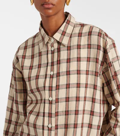 Rohe Oversized Checked Linen Shirt In Multi