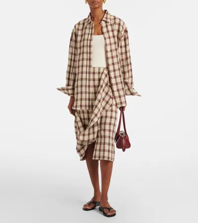 Rohe Oversized Checked Linen Shirt In Multi