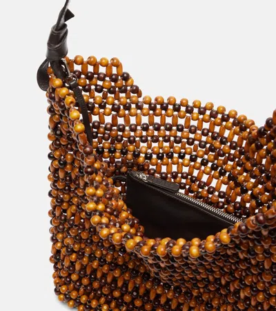 Staud Drift Beaded Leather-trimmed Tote Bag In Pattern