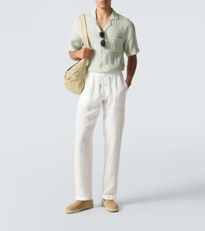 Thom Sweeney Linen Straight Pants In Multi