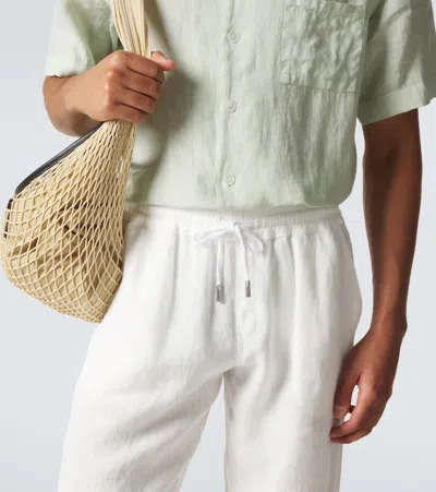 Thom Sweeney Linen Straight Pants In Multi