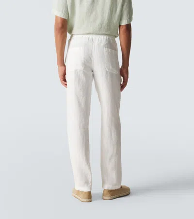 Thom Sweeney Linen Straight Pants In Multi