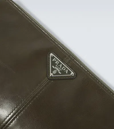 Prada Leather Wallet In Brown