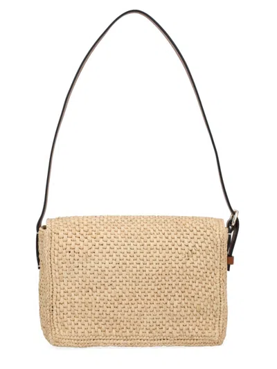 Manebi Shoulder Bag Woven Texture Adjustable Strap In Black