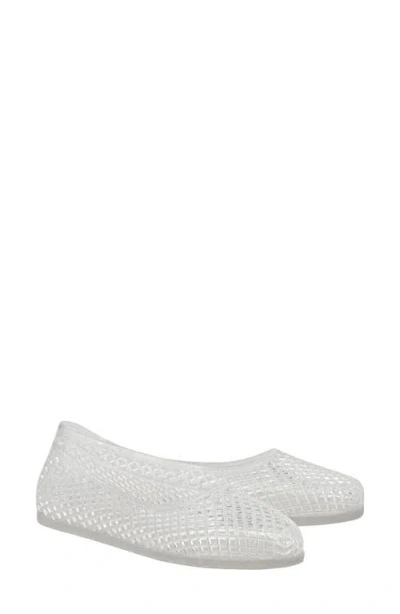 Ancient Greek Sandals Mesh Ballerina Flats Transparent Rubber Design In Transparent