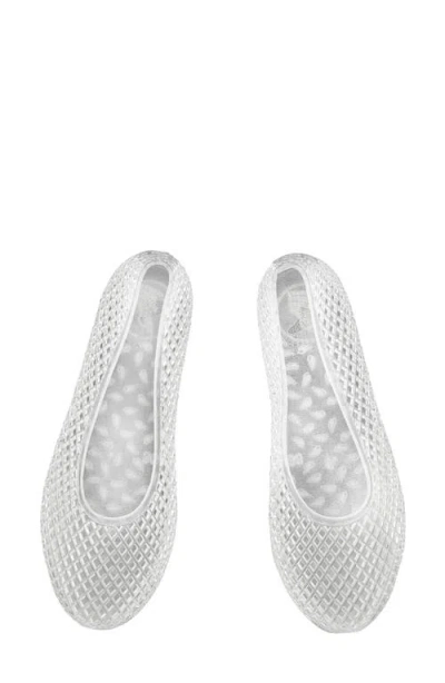 Ancient Greek Sandals Mesh Ballerina Flats Transparent Rubber Design In Transparent