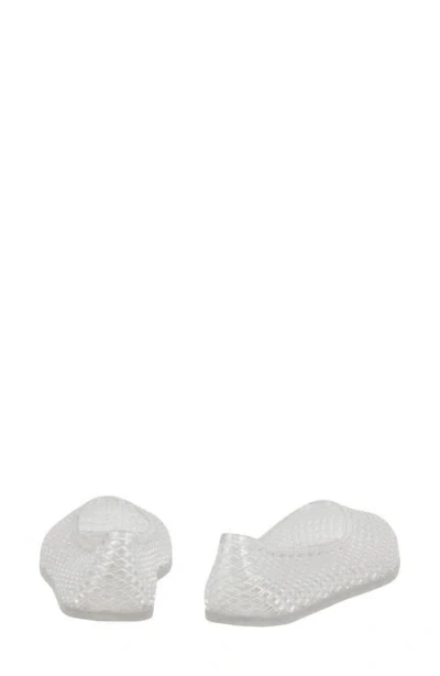 Ancient Greek Sandals Mesh Ballerina Flats Transparent Rubber Design In Transparent