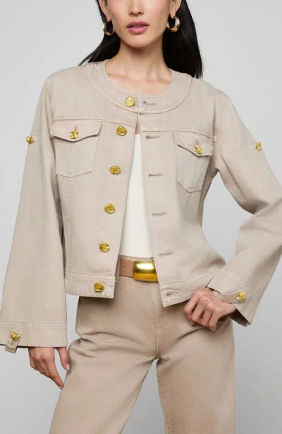L'agence Anouk Collarless Jacket In Neutral