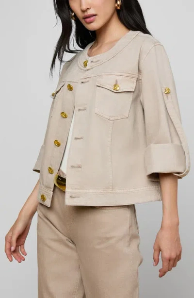 L'agence Anouk Collarless Jacket In Neutral