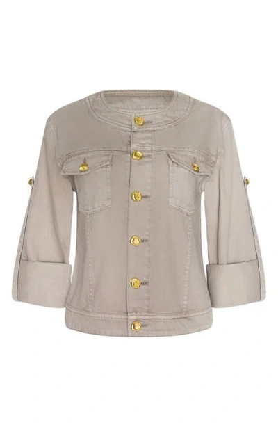 L'agence Anouk Collarless Jacket In Neutral