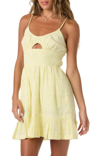O'neill Adelaide Cutout Minidress In Yellow