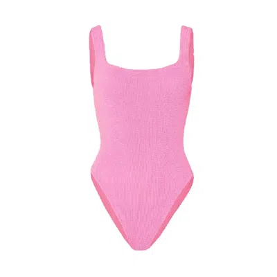 Hunza G Classic Square Neck One Piece In Pink