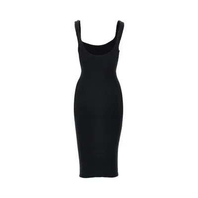 Hunza G Midi Dress With Square Neckline In Black