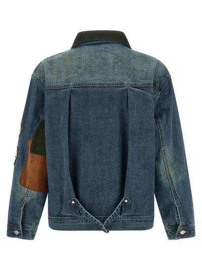Found Patchwork Denim Jacket In Blue