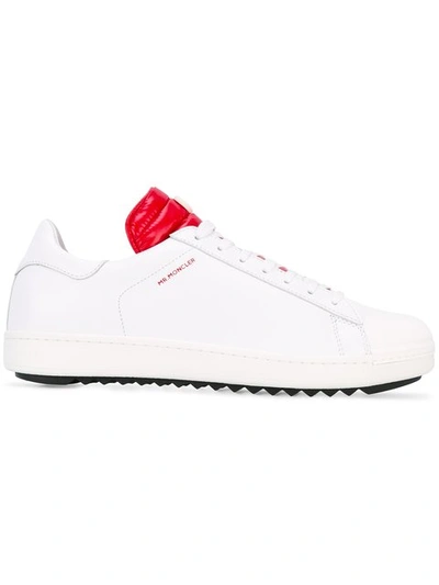 Moncler Joachim Quilted Shell And Leather Sneakers - White In Bianco/rosso