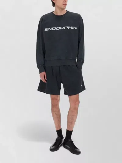 Msgm Crew Neck Long Sleeve Printed Sweatshirt In Blue