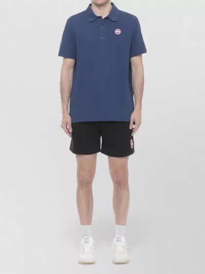 Canada Goose Beckley Polo Shirt Short Sleeve Collar In Blue