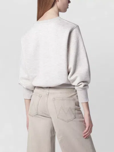Anine Bing Womens Oatmeal Melange Harry Logo-embroidered Cotton Sweatshirt In White