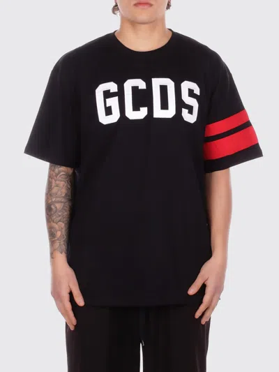 Gcds Man T-shirt Z0mlqc106j101 999r Regular Loose Ss T-shirt Black Red In Black