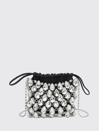 Self-portrait Silver Crystal Chainmail Mini Bag In Multi