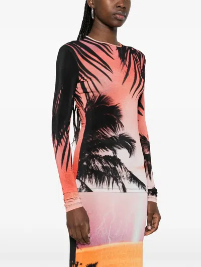 Rabanne Long-sleeve Thunderstorm T-shirt In Multi
