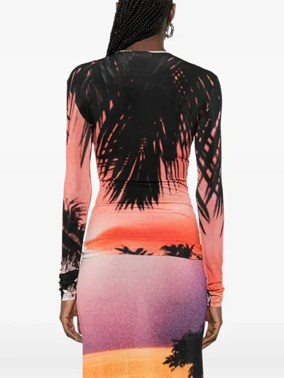 Rabanne Long-sleeve Thunderstorm T-shirt In Multi
