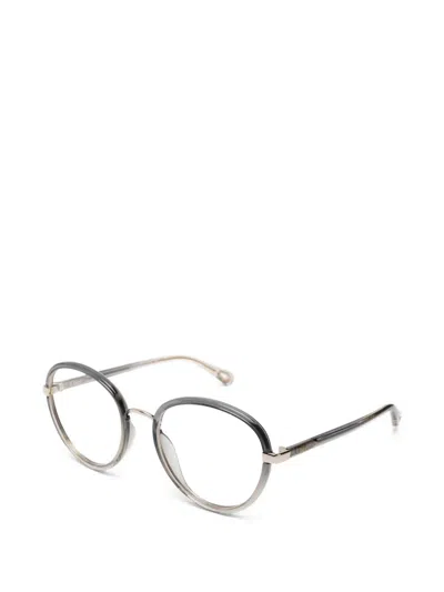 Chloé Round-frame Glasses In Gray