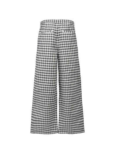 Breath Script Logo Check-pattern Wide-leg Trousers In White