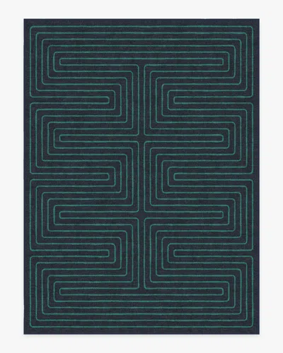 Ruggable Labyrinth Navy & Teal Flatwoven Rug By Jonathan Adler In Multi ...
