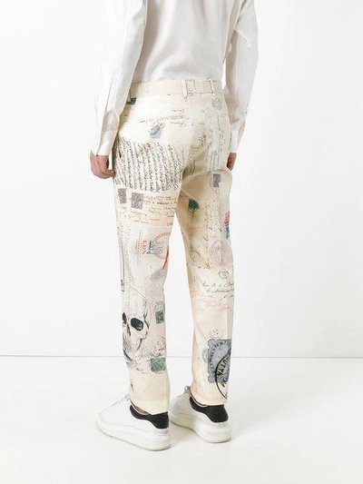 Shop Alexander Mcqueen Letters From India Straight-leg Trousers