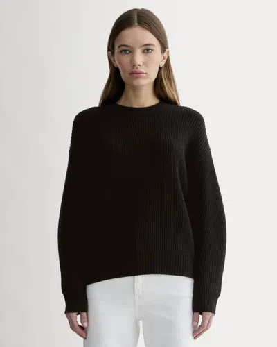 Everlane Cocoon Crew Neck Sweater In Black
