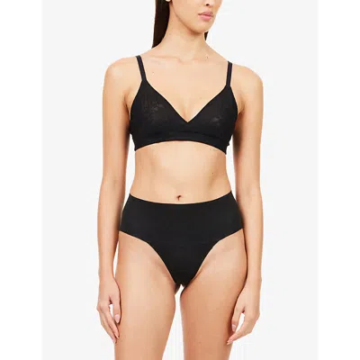 Spanx Two-pack Undie-tectable Thong In Black
