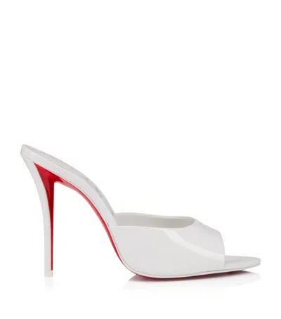 Christian Louboutin 100mm Miss Z Metallic Leather Mule Sandals In White