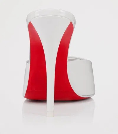 Christian Louboutin 100mm Miss Z Metallic Leather Mule Sandals In White