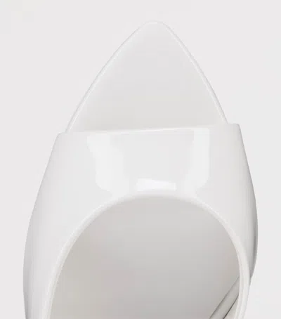 Christian Louboutin 100mm Miss Z Metallic Leather Mule Sandals In White