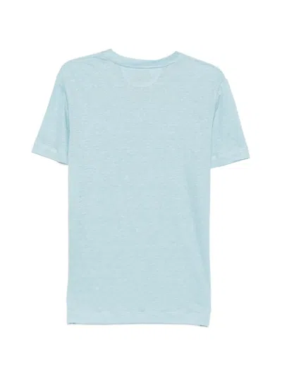 Aurélien Aur1 Solid Cotton T-shirt In Blue