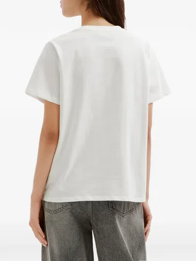 Mini Cream Graphic-print T-shirt In White