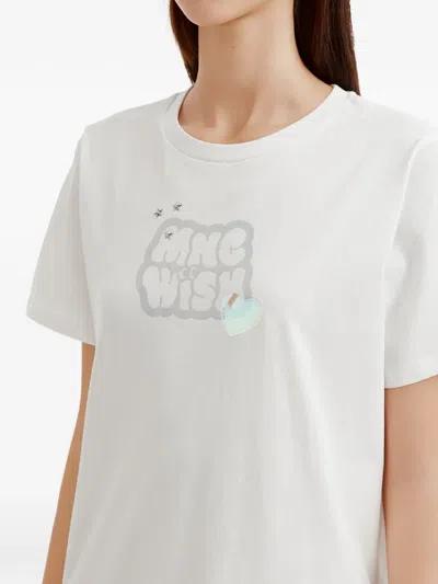 Mini Cream Graphic-print T-shirt In White