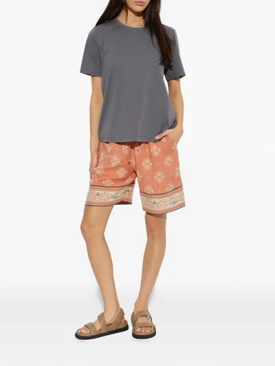 Hanro Printed Drawstring Shorts In Orange