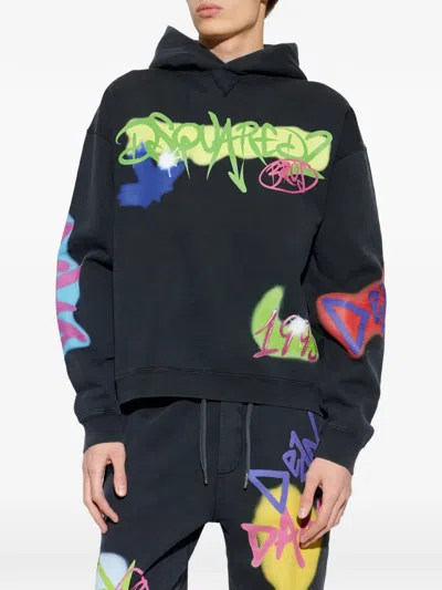Dsquared2 Long-sleeved Sweatshirt In Black