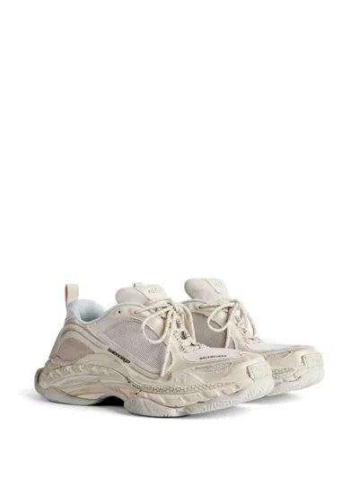 Balenciaga Triple S.2 Gandient Mesh And Nylon Inserts With Used-effect In Neutral