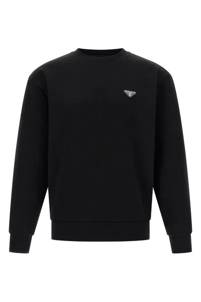 Prada Men's Technical Cotton Sweatshirt In Black