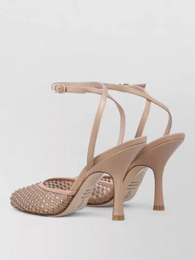 Stuart Weitzman Bareitall Crystal-embellished Ankle Strap Pumps In Neutral