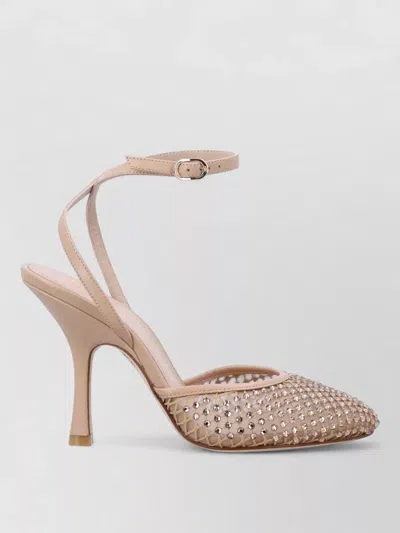 Stuart Weitzman Bareitall Crystal-embellished Ankle Strap Pumps In Neutral