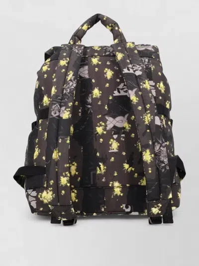 Ganni Floral Backpack Top Handle Adjustable Straps In Pattern